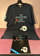 Load image into Gallery viewer, Vintage Phantom of the Opera T-Shirt by Roots (XL) &amp; 1988 Program Book Lot
