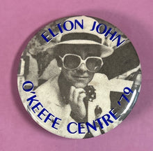 Load image into Gallery viewer, Vintage 1979 Elton John O'Keefe Centre Toronto Concert Tour Pin Button
