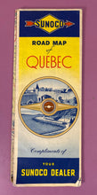 Load image into Gallery viewer, Vintage 1950s Sunoco Road Map of Quebec Canada by H.M. Gousha

