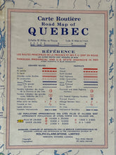 Load image into Gallery viewer, Vintage 1950s Sunoco Road Map of Quebec Canada by H.M. Gousha
