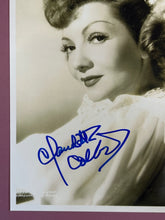 Load image into Gallery viewer, Claudette Colbert Autographed B&amp;W Photo Reprint Signed on Fujifilm Paper
