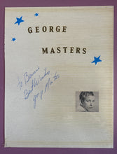 Load image into Gallery viewer, George Masters Autographed 8x11 Page c.1976 w/ Peter Gzowski 90 Minutes Live Ad
