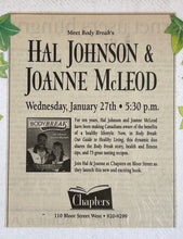 Load image into Gallery viewer, Hal Johnson &amp; Joanne McLeod 1999 Body Break Book Launch Ad - Hal Johnson Signed
