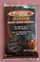 Load image into Gallery viewer, 2003 Topps Total Major League Baseball Sealed Unopened Wax Pack - 10 Cards
