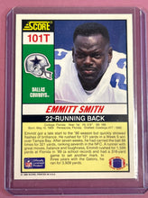 Load image into Gallery viewer, 1990 Score Supplemental Football Card - Emmitt Smith Rookie RC #101T
