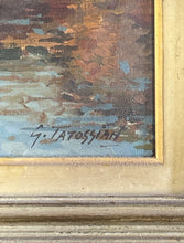 Load image into Gallery viewer, Vintage G. Gerasimoff Oil Painting on Canvas European Canal Cityscape Scene
