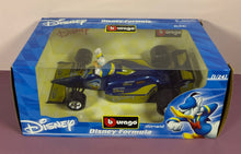 Load image into Gallery viewer, Burago Disney Formula Donald Duck 1/24 Scale Die Cast Metal Car Italy NIB
