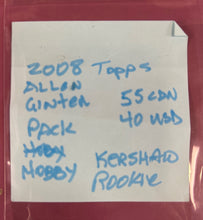 Load image into Gallery viewer, 2008 Topps Allen &amp; Ginter Baseball Unopened Hobby Pack - Kershaw Rookie Year
