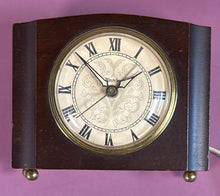 Load image into Gallery viewer, Vintage Westclox Sheraton S10-AA Electric Mantel Clock Dark Wood Case Canada
