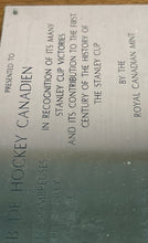 Load image into Gallery viewer, Royal Canadian Mint 1993 Stanley Cup Centennial Dollar Display Plaque w/COA
