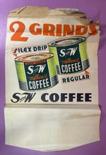Load image into Gallery viewer, Vintage S&amp;W Mellow'd Coffee '2 Grinds' Paper Litho Ad Poster Silex &amp; Regular
