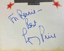 Load image into Gallery viewer, Lonny Price Autographed 'Durante' Page w/ Photo Signed 'For Bernie - Best'
