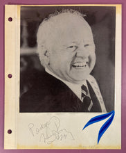 Load image into Gallery viewer, Mickey Rooney Autographed Photo on Binder Page "Peace" Signed 1989
