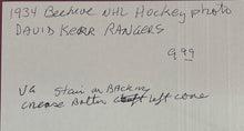 Load image into Gallery viewer, 1934 Beehive NHL Hockey Photo Card - David Kerr - New York Rangers
