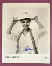 Load image into Gallery viewer, Teresa Brewer Signed Autographed 8x10 B&amp;W Columbia Promo Photo 8106
