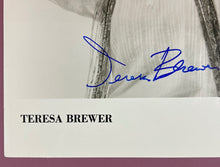 Load image into Gallery viewer, Teresa Brewer Signed Autographed 8x10 B&amp;W Columbia Promo Photo 8106
