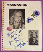 Load image into Gallery viewer, Susan Anton Autographed &amp; Personalized Vintage Scrapbook Page w/ Photos
