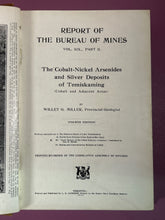Load image into Gallery viewer, 1913 Report of The Bureau of Mines Vol XIX Pt II Cobalt-Nickel Silver w/ Map
