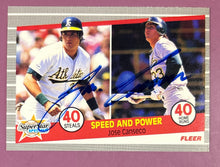 Load image into Gallery viewer, 1989 Fleer Superstar Specials #628 Jose Canseco Autographed Card Speed &amp; Power
