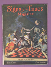 Load image into Gallery viewer, Signs of the Times Magazine WWI Political Cartoon "Game of Life &amp; Death" 1914
