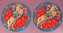 Load image into Gallery viewer, Vintage 1950s Roy Rogers &amp; Trigger Bicycle Signal Siren Hub Caps (Pair)
