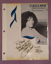 Load image into Gallery viewer, Cleo Laine &amp; John Dankworth Quartet Autographed Roy Thomson Hall Program 1984
