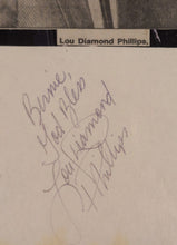 Load image into Gallery viewer, Lou Diamond Phillips Signed Photo Clipping Scrapbook Page &amp; Back Bonus Page

