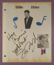 Load image into Gallery viewer, Eddie Fisher Autographed Signed Page 1988 Inscribed to Bernie w/ Mime Back
