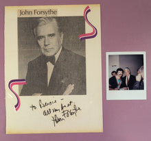 Load image into Gallery viewer, John Forsythe &amp; Wilhelmenia Fernandez Autograph Lot with Candid Polaroid
