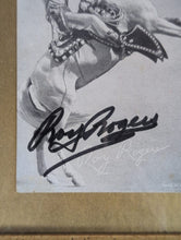 Load image into Gallery viewer, Roy Rogers Autographed &amp; Framed Black &amp; White Photograph on Horse Trigger
