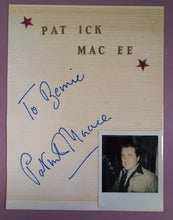 Load image into Gallery viewer, Patrick Macnee Autographed Handmade Page w/ Type-1 Polaroid Photo
