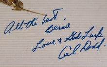 Load image into Gallery viewer, Rupert Holmes &amp; Cal Dodd Dual Signed Autographed Photo Card to Bernie

