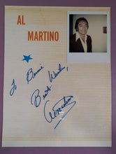 Load image into Gallery viewer, Al Martino Signed Autograph Page w/ Type-1 Photo &amp; Cliff Robertson on Reverse
