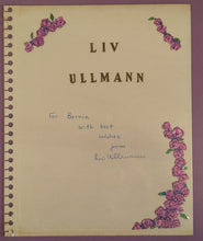 Load image into Gallery viewer, Liv Ullmann Autographed Scrapbook Page to Bernie Taupin w/ Photo
