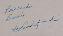 Load image into Gallery viewer, Lee Sandford Autographed Inscribed Page "Best Wishes Bernie"
