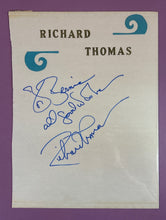 Load image into Gallery viewer, Richard Thomas Autographed Page "To Bernie" w/ Matt Ferrigno Ad on Back
