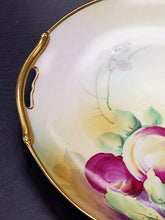 Load image into Gallery viewer, Beautiful Hand Painted Nippon Cake Plate - Gold Rim, Red Fruit &amp; Leaves
