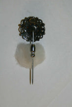 Load image into Gallery viewer, A Danish Brutalist Silver Plated Pin Set w/a Yellow Stone
