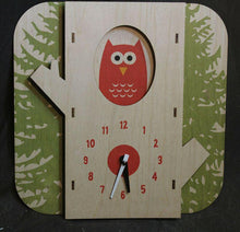 Load image into Gallery viewer, Modern Moose Owl Design Wooden Clock
