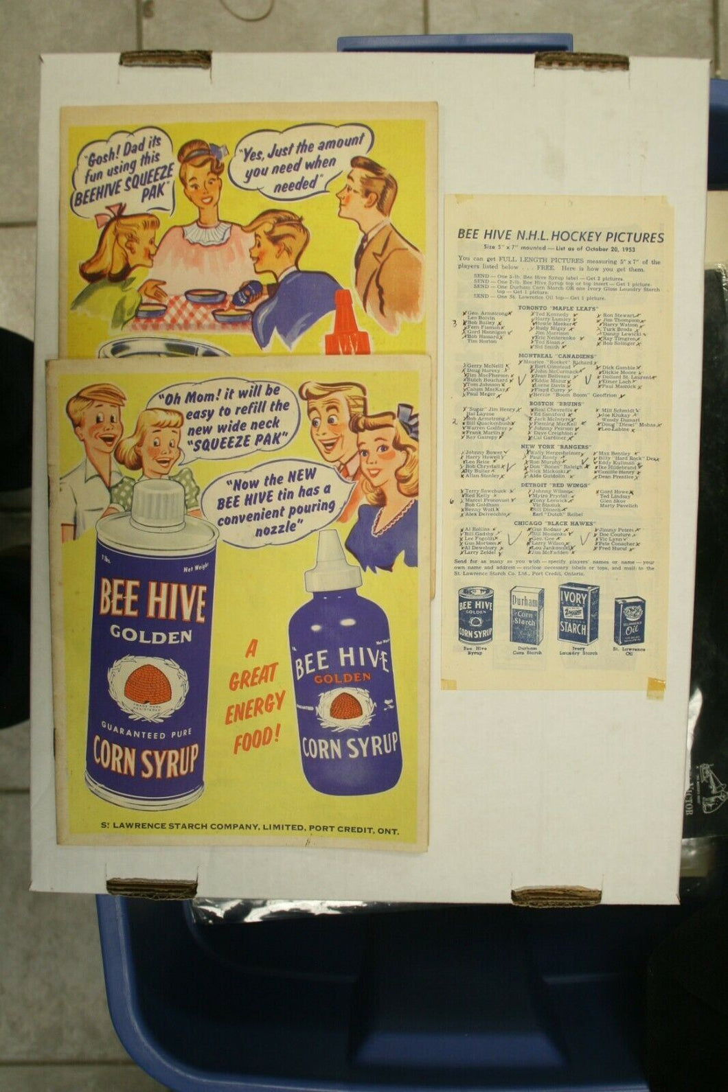 Bee Hive Corn Syrup Notebooks x 2 and a 1953 Picture List