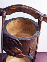 Load image into Gallery viewer, Vintage Carved Wooden Split Carrying Container
