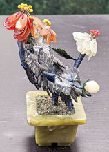 Load image into Gallery viewer, Hard Stone Carved Pot, Bonsai / Flower Sculpture, Stone Petals, Silk Stem - As Is

