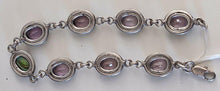 Load image into Gallery viewer, Sterling Silver Amethyst &amp; Shell Bracelet - 7 1/2&quot;
