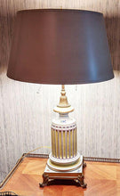 Load image into Gallery viewer, Vintage Meissen Porcelain &amp; Brass Footed Table Lamp - Works - Double Bulb
