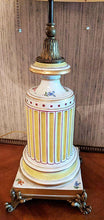 Load image into Gallery viewer, Vintage Meissen Porcelain &amp; Brass Footed Table Lamp - Works - Double Bulb
