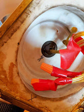 Load image into Gallery viewer, Vintage Meissen Porcelain &amp; Brass Footed Table Lamp - Works - Double Bulb
