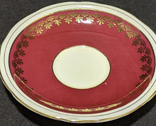 Load image into Gallery viewer, AYNSLEY Burgundy &amp; Gold Tea Cup &amp; Saucer

