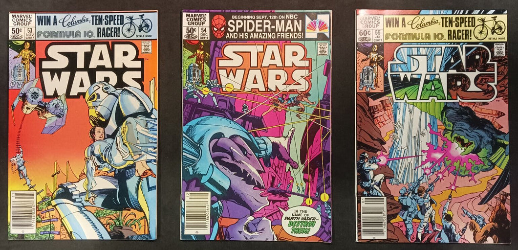 Marvel Comics Star Wars Issues #53, 54 and 55 US Newsstand