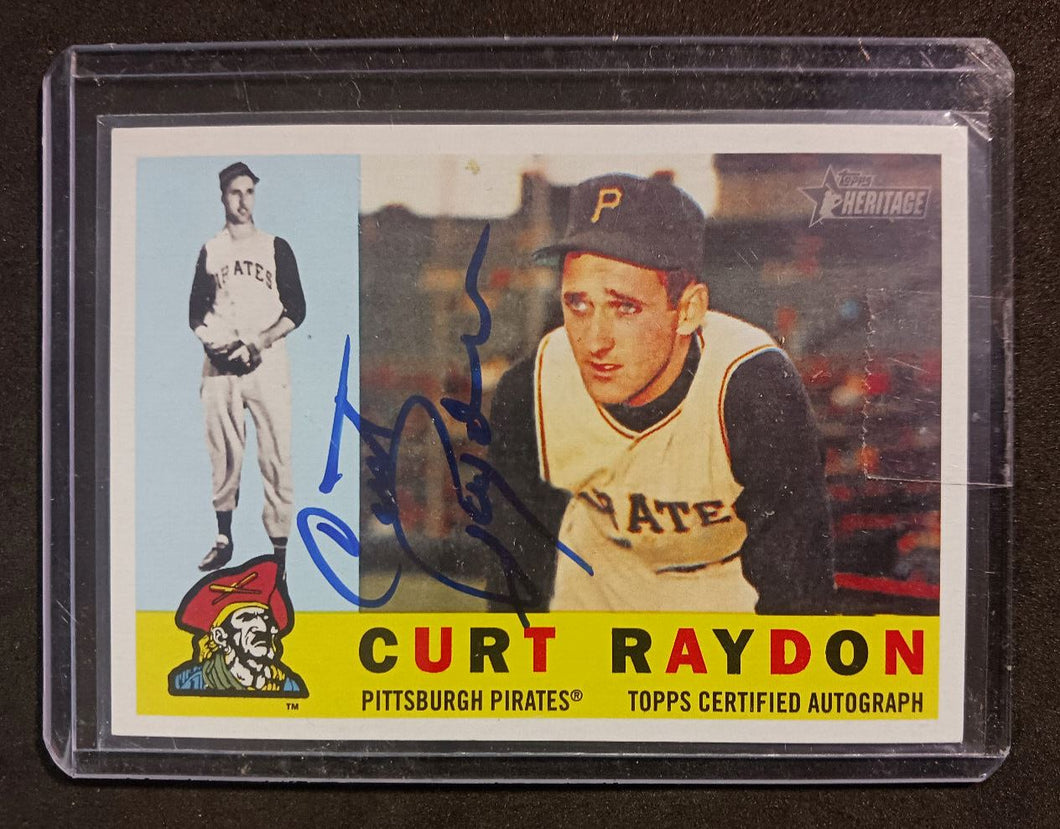 2009 Topps Heritage Clubhouse ROA-CR Blue Ink Signed Curt Raydon