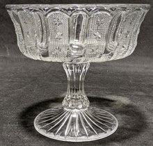 Load image into Gallery viewer, Vintage Pressed Glass Bead &amp; Star Detail Pedestal Compote Dish
